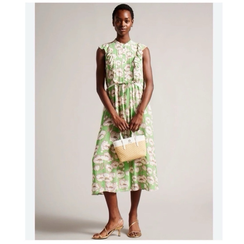 TED BAKER Floral Midi Dress NWT | Size 2 Wedding Guest Spring/Summer - Picture 4 of 10